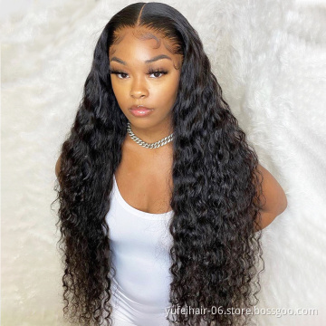 Cheap Virgin Hair Natural Water Wave Lace Frontal Wig,Transparent HD Full Lace Wig Indian Human Hair Lace Front Wig